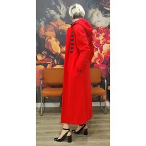 Rare 90s Vintage RED Stephen Sprouse wool Coat Sz 6 Fits A Sz 4